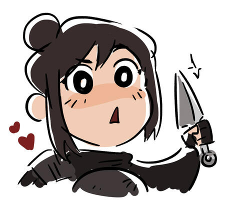 Lan Fan from Fullmetal Alchemist Brotherhood holding up a knife